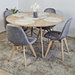 Comedor Mesa Wood 100cm + 4 Sillas Capitonne Velvet - Miniatura 3