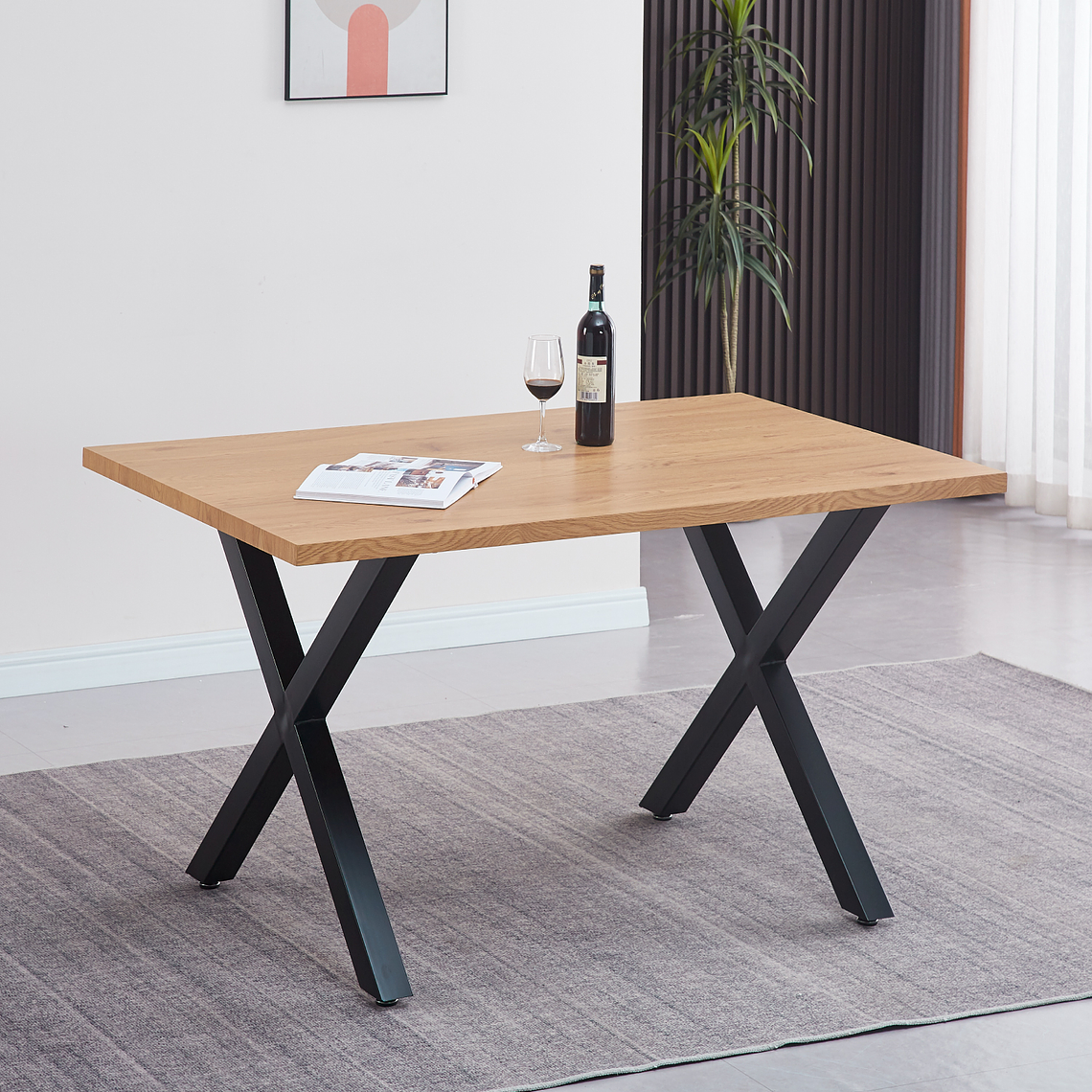 Mesa Metal Cross 140x90cm + 4 Capitonne Velvet 8