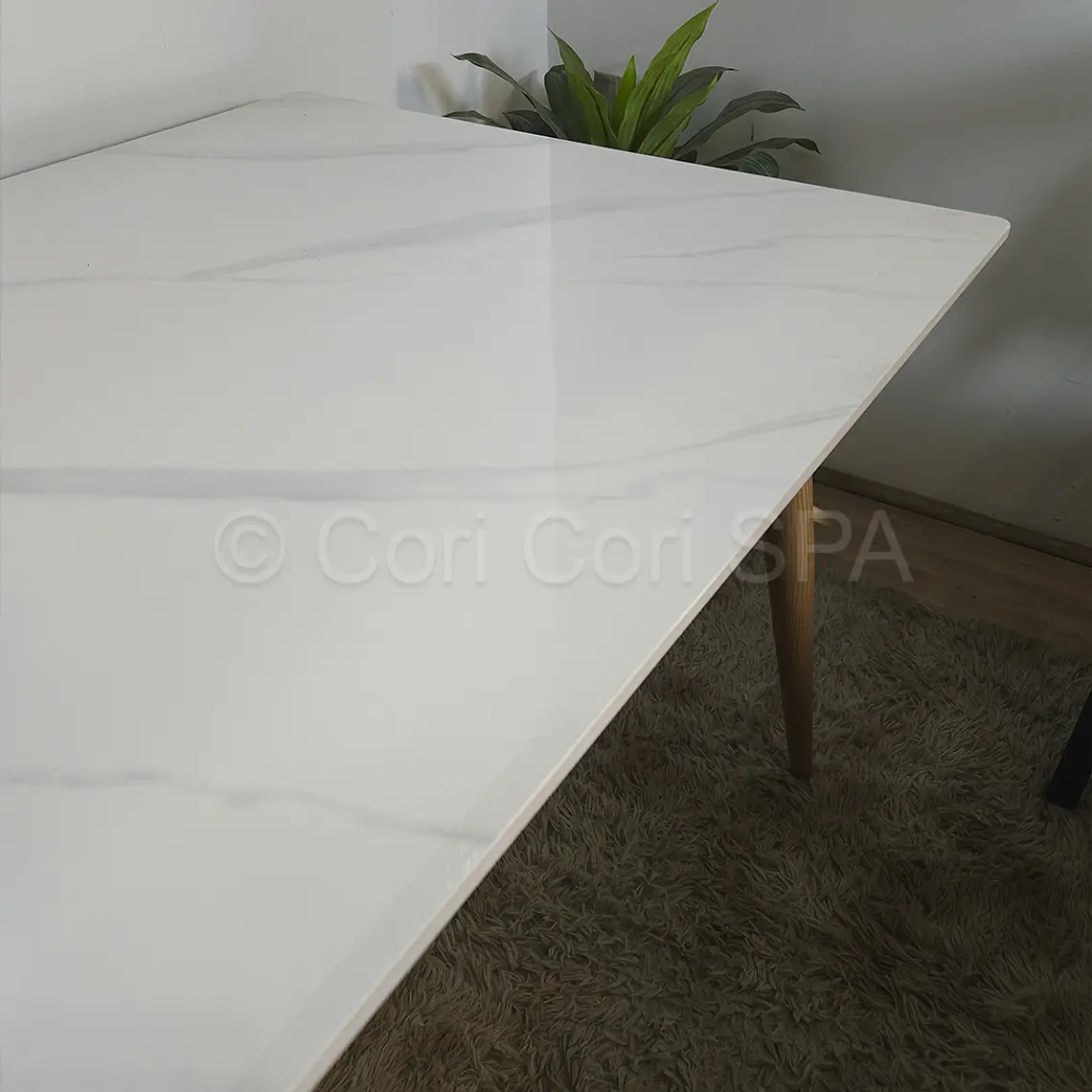 Comedor Mesa Mármol 140X80cm  + 4 Sillas Karu 11