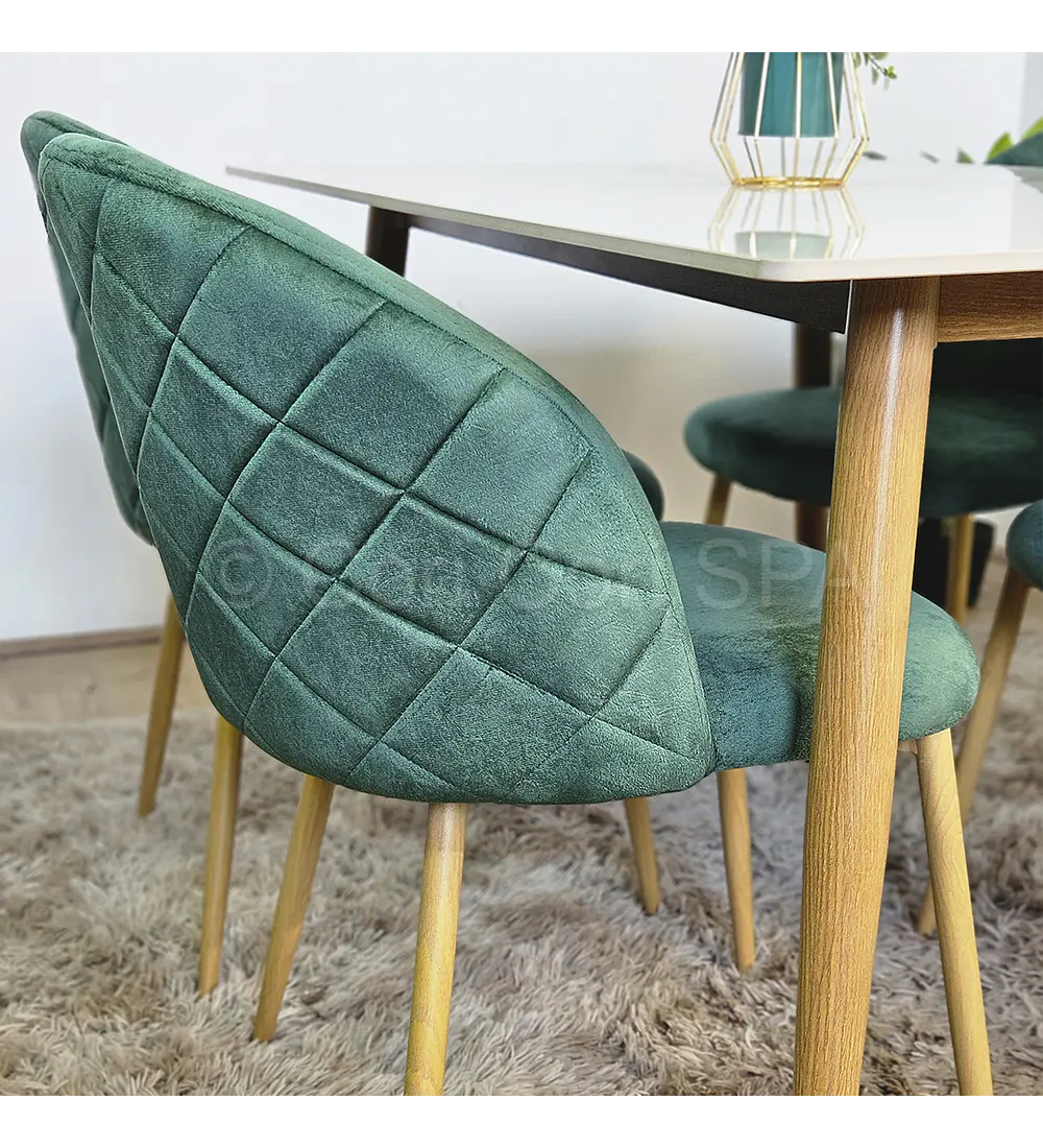 Comedor Mármol 120x80cm + 6 Sillas Bread Wood  