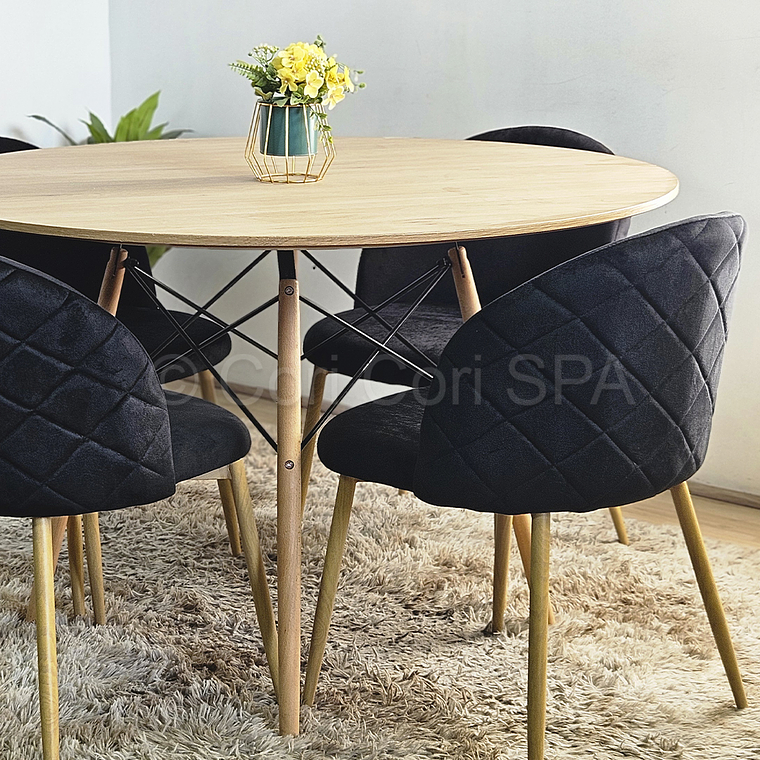 Comedor Mesa Wood 120cm + 4 Sillas Bread Wood 5