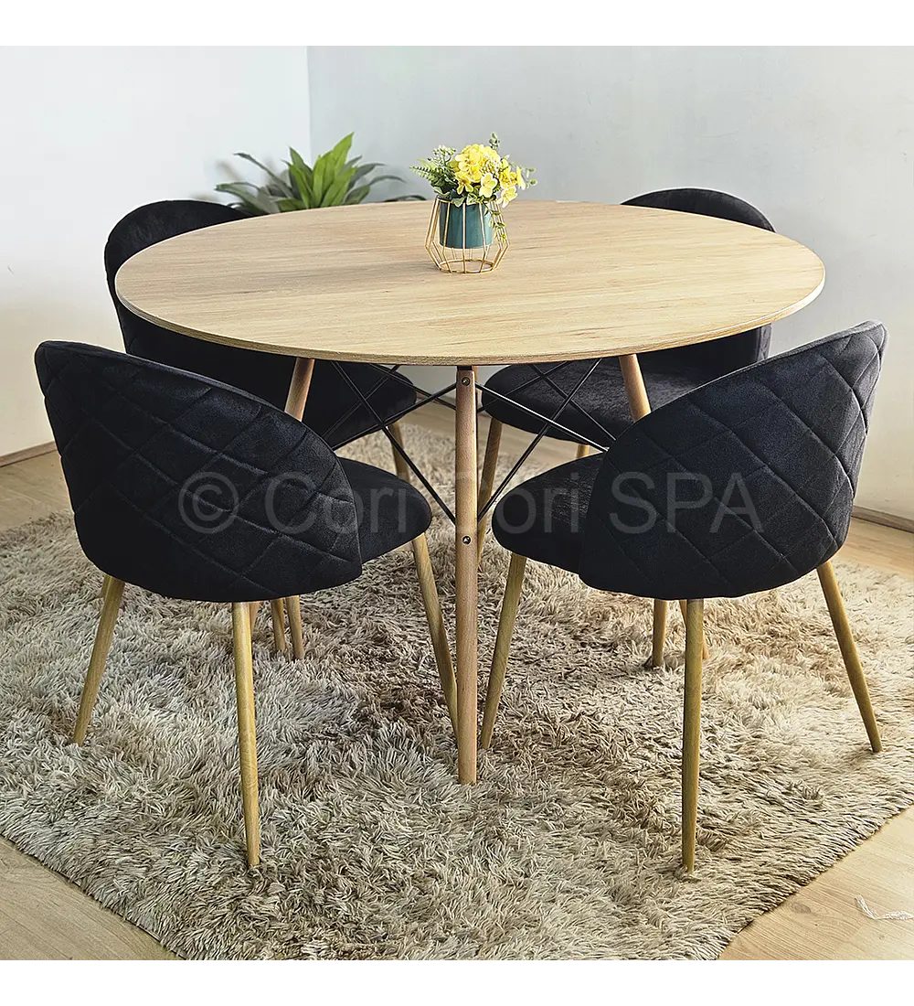 Comedor Mesa Wood 120cm + 4 Sillas Bread Wood
