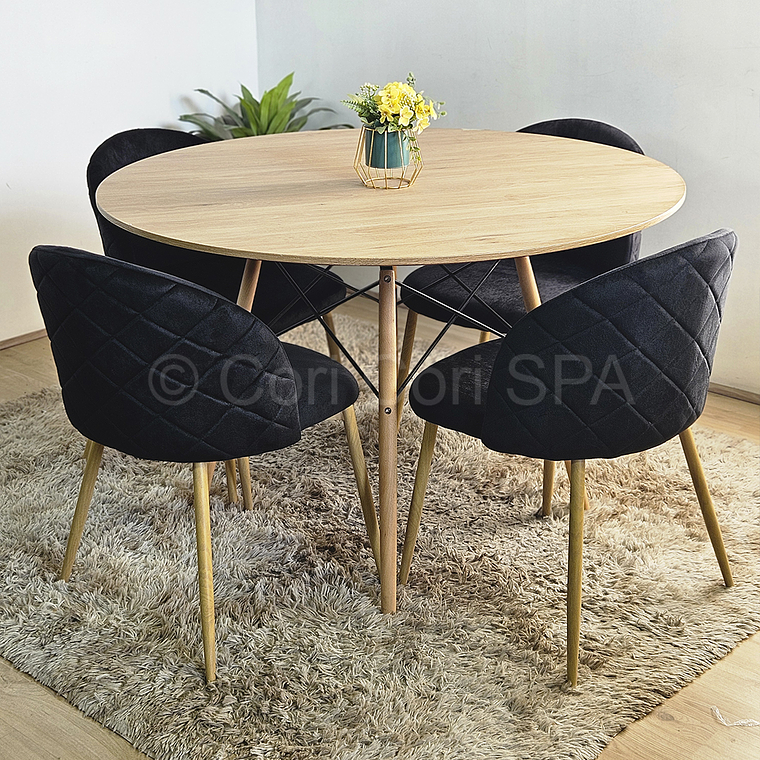 Comedor Mesa Wood 120cm + 4 Sillas Bread Wood 1