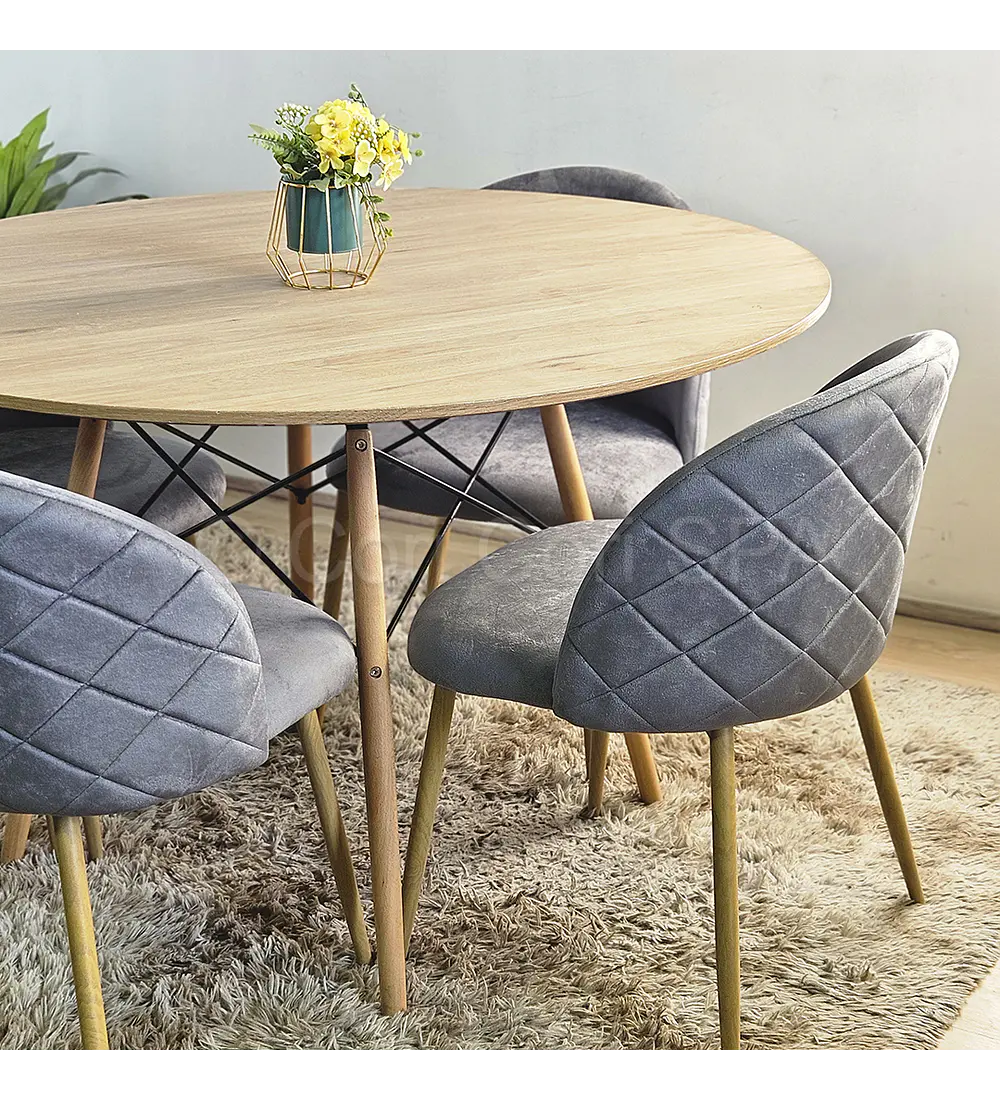 Comedor Mesa Wood 120cm + 4 Sillas Bread Wood