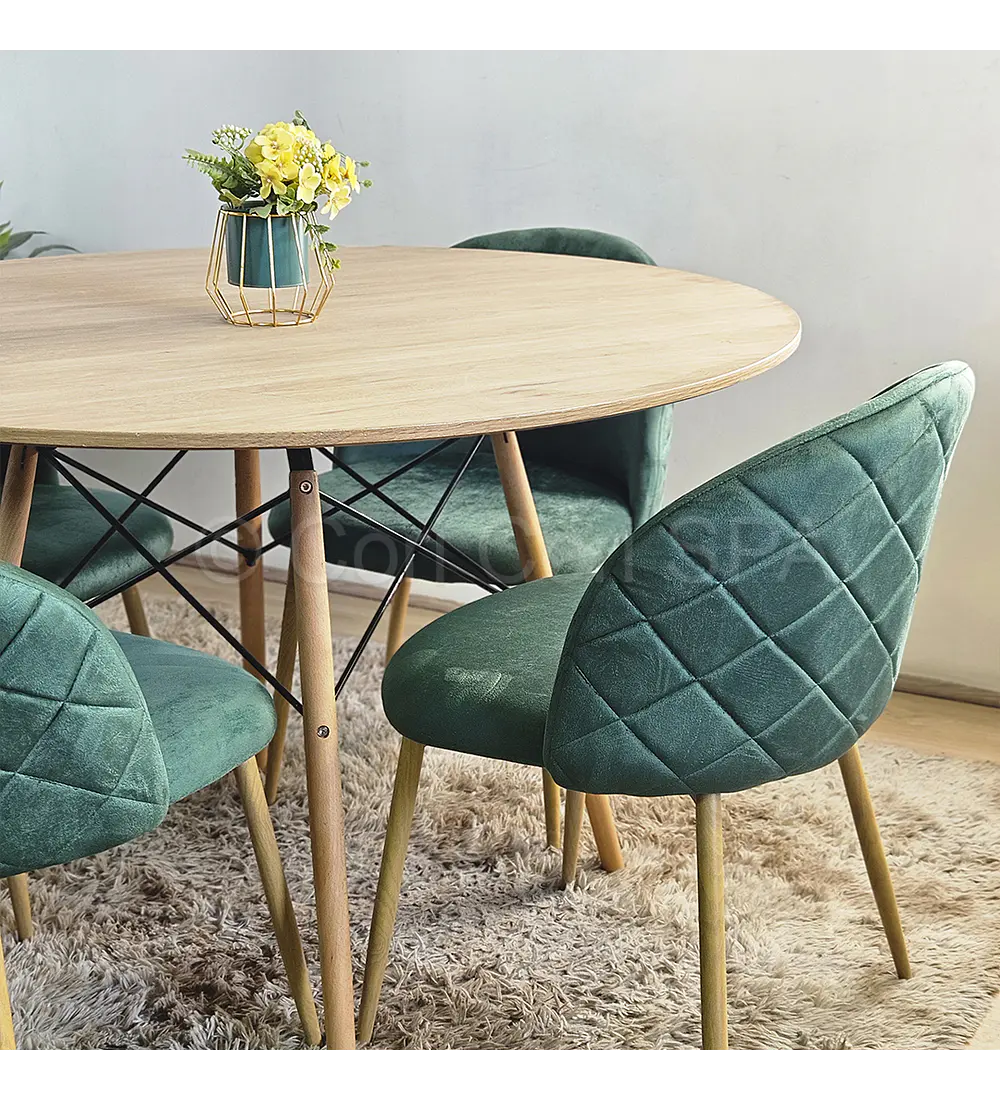 Comedor Mesa Wood 120cm + 4 Sillas Bread Wood