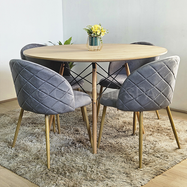 Comedor Mesa Wood 120cm + 4 Sillas Bread Wood 4