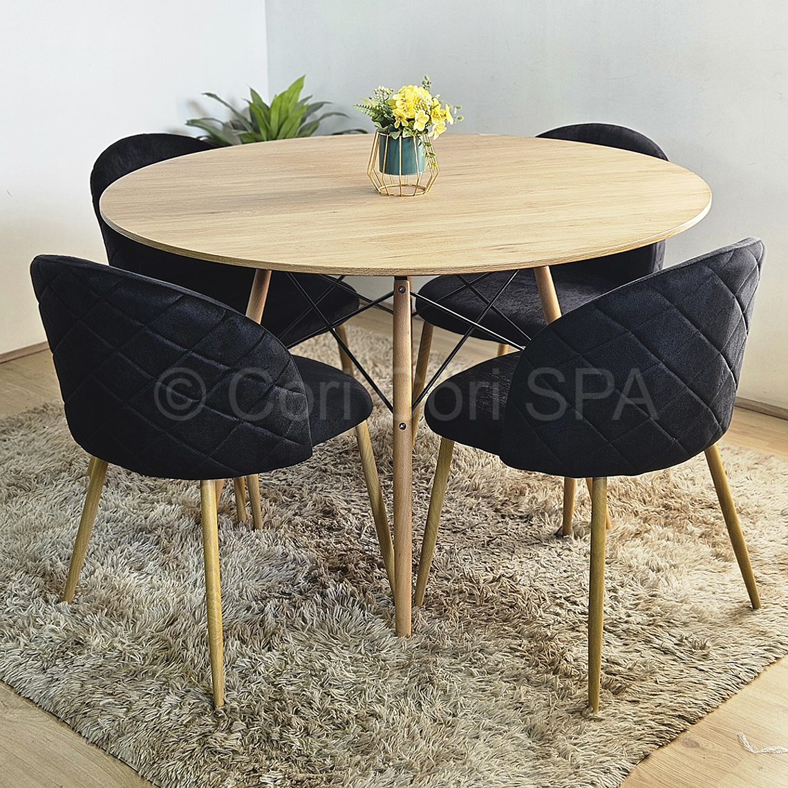Comedor Mesa Wood 100cm + 4 Sillas Bread Wood 2