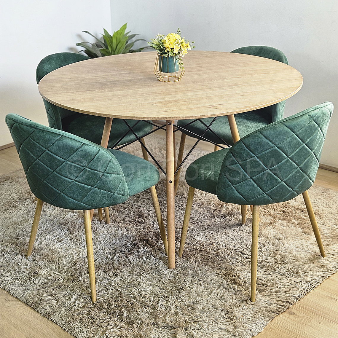 Comedor Mesa Wood 100cm + 4 Sillas Bread Wood 3