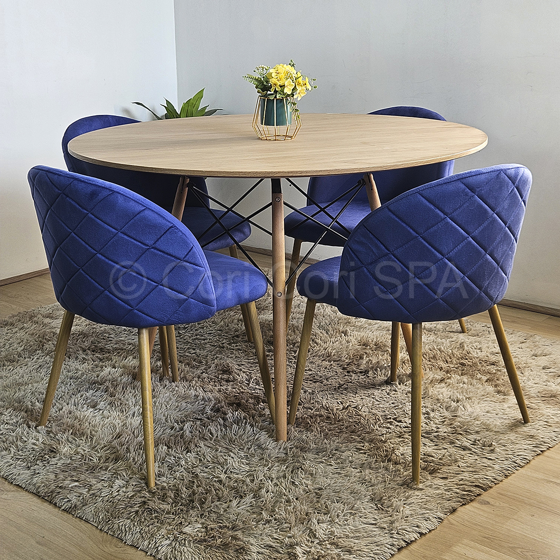 Comedor Mesa Wood 100cm + 4 Sillas Bread Wood 1