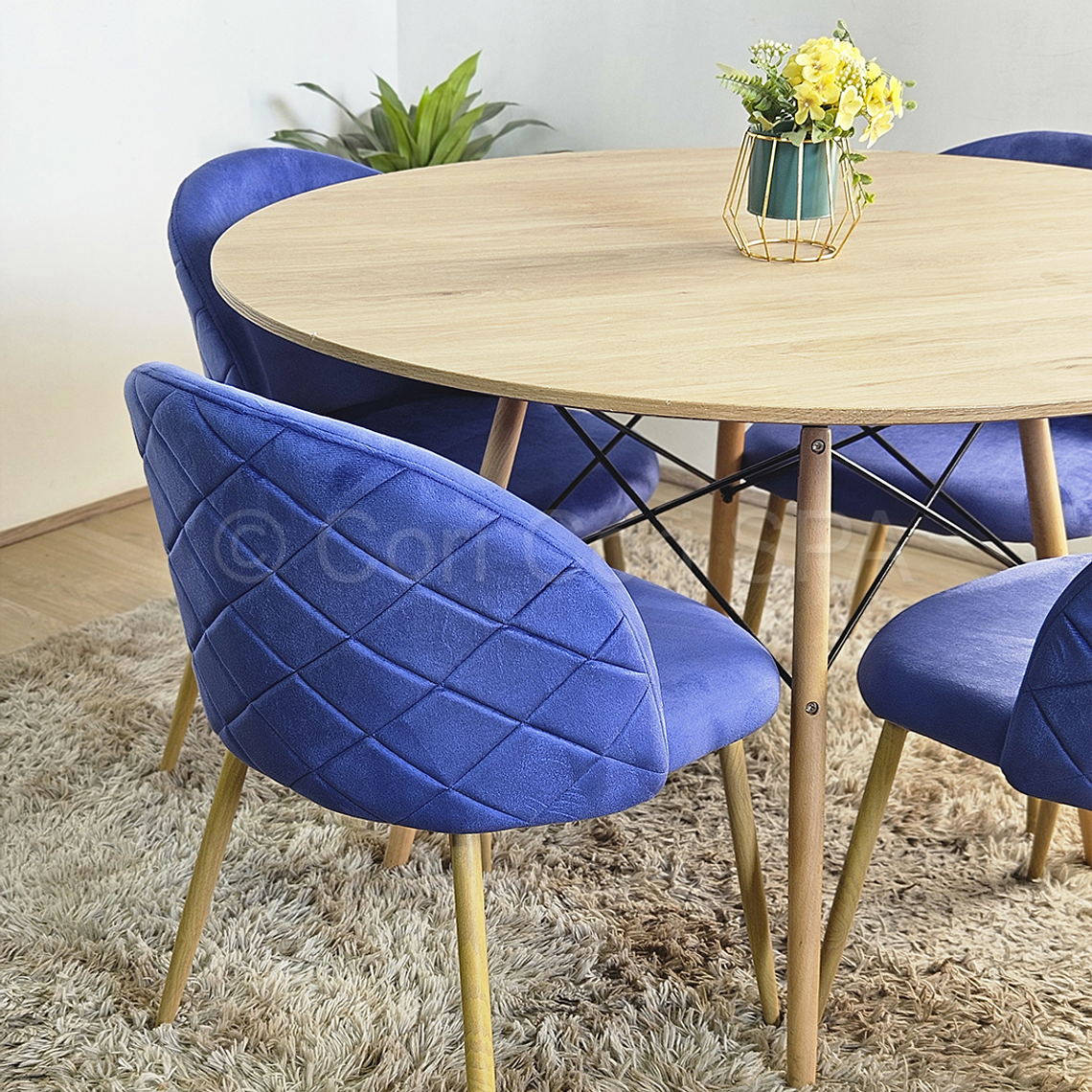 Comedor Mesa Wood 100cm + 4 Sillas Bread Wood 6