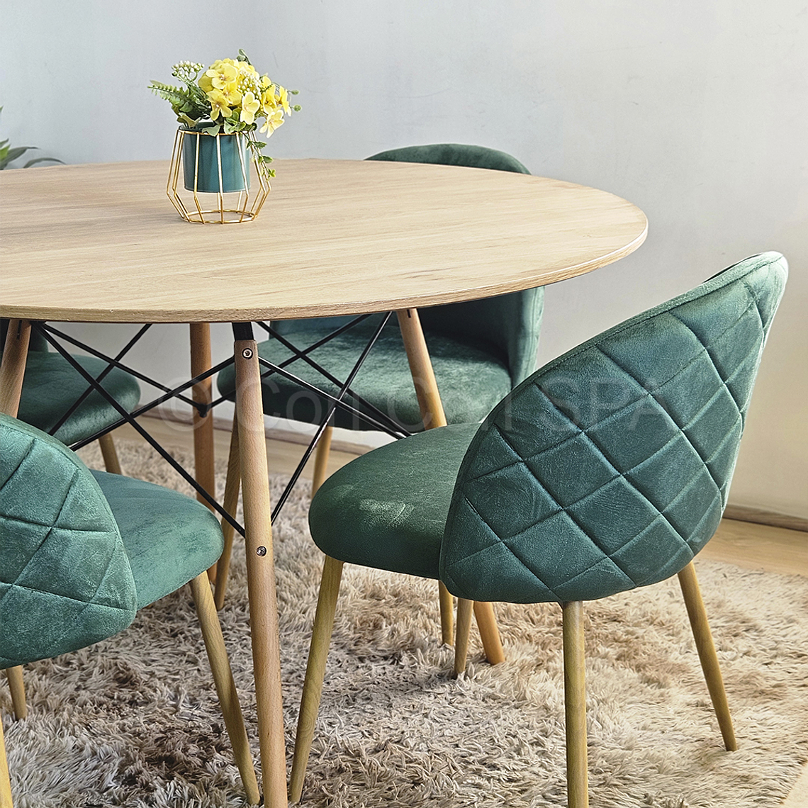 Comedor Mesa Wood 100cm + 4 Sillas Bread Wood 7