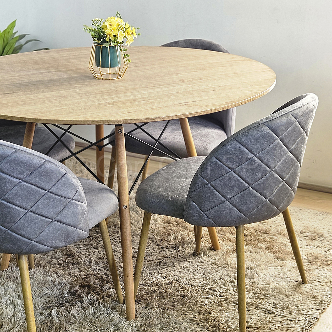 Comedor Mesa Wood 100cm + 4 Sillas Bread Wood 8