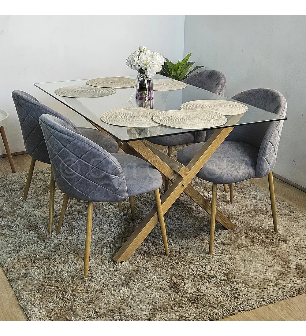 Comedor Medlock 140x90cm + 4 Sillas Bread Wood 