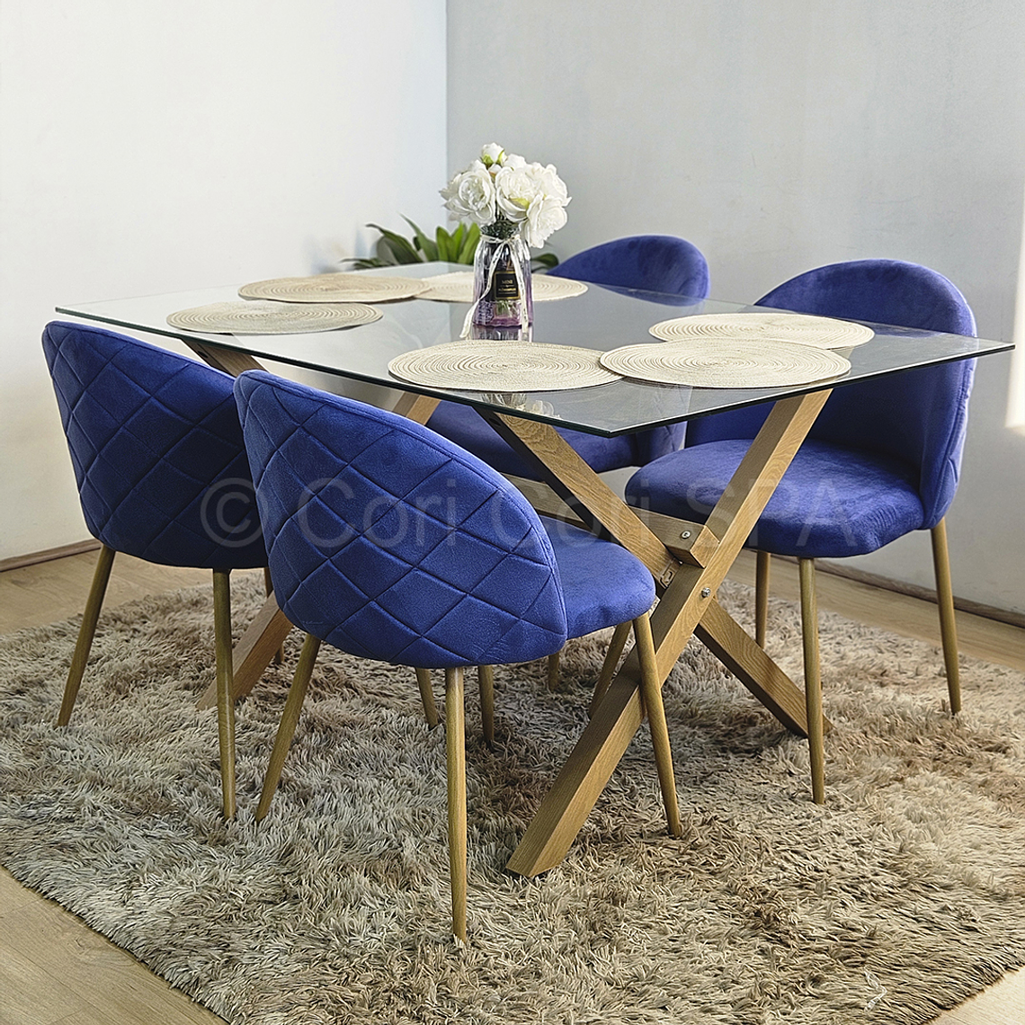 Comedor Medlock 140x90cm + 4 Sillas Bread Wood  1