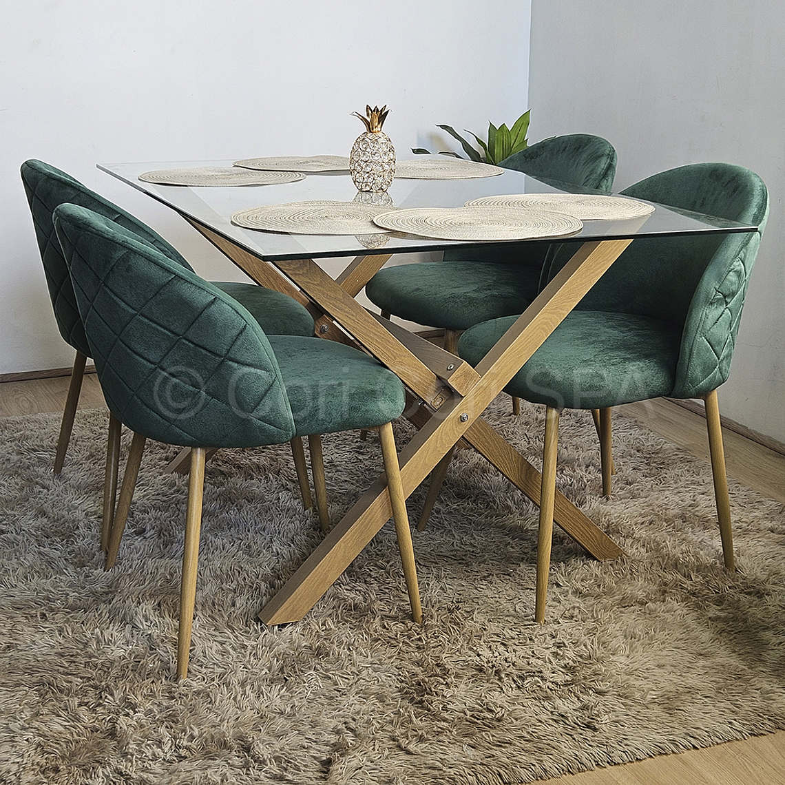 Comedor Medlock 120x80cm + 4 Sillas Bread Wood  2