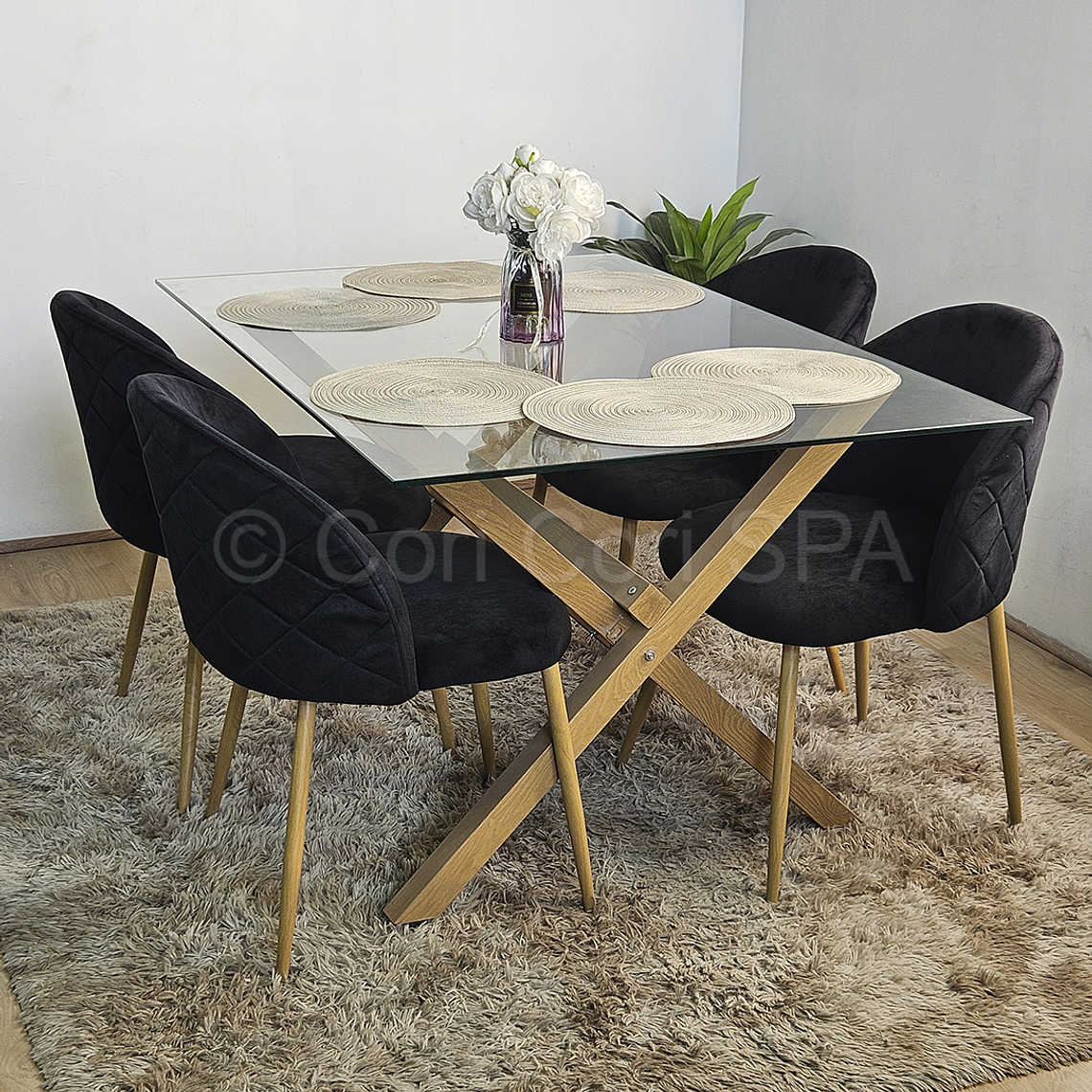 Comedor Medlock 120x80cm + 4 Sillas Bread Wood  3