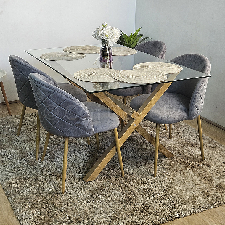 Comedor Medlock 120x80cm + 4 Sillas Bread Wood  1