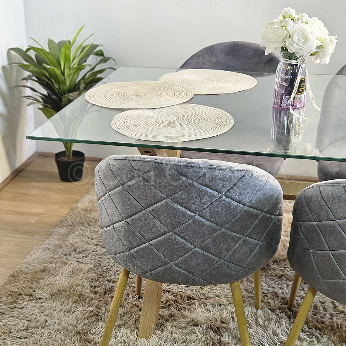 Comedor Medlock 120x80cm + 4 Sillas Bread Wood  4