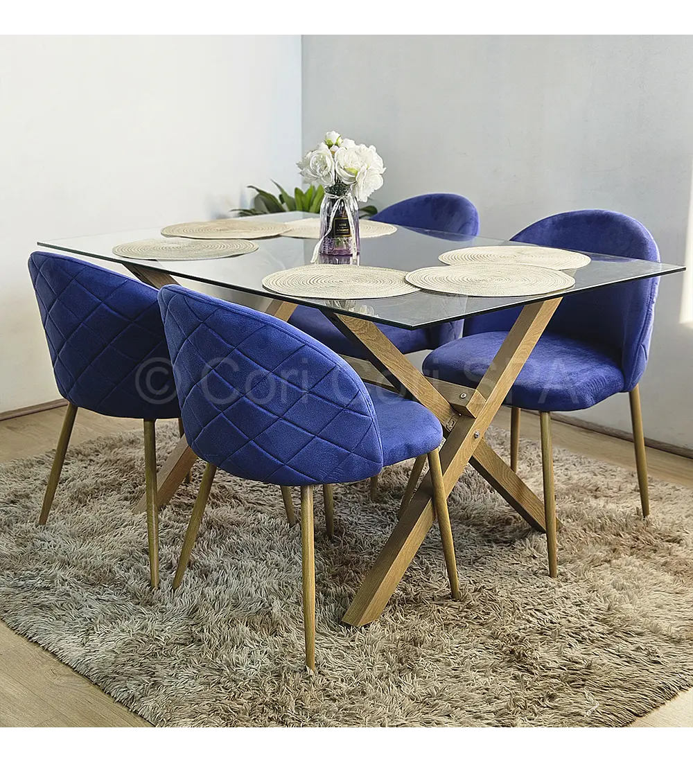 Comedor Medlock 120x80cm + 4 Sillas Bread Wood 