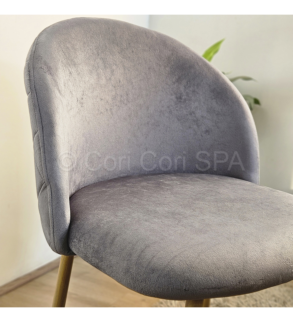 Comedor Mármol 100cm + 4 Sillas Bread Velvet Wood 
