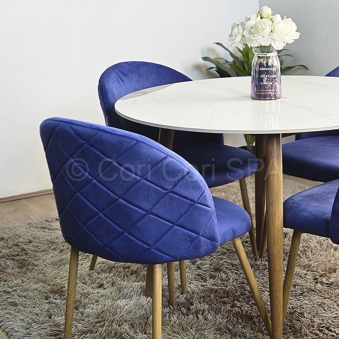 Comedor Mármol 100cm + 4 Sillas Bread Wood  6