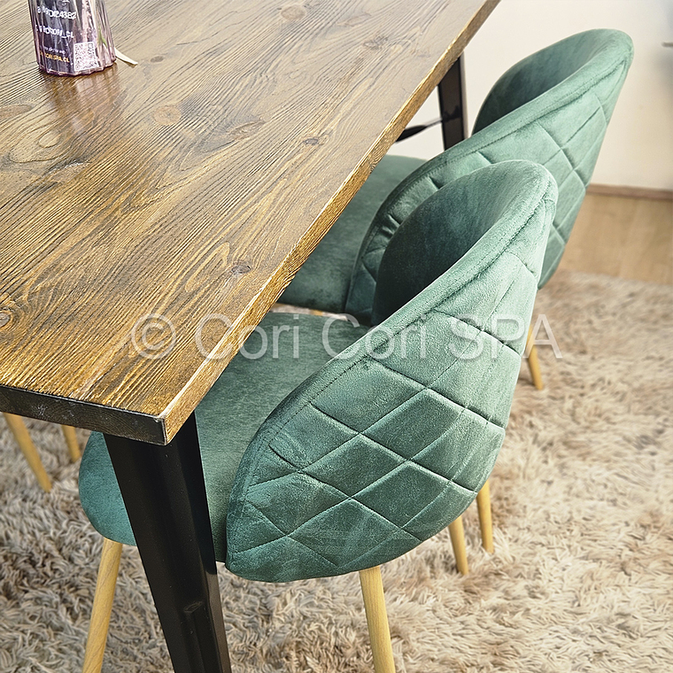 Mesa Madera Natural + 4 Sillas Bread Wood 5