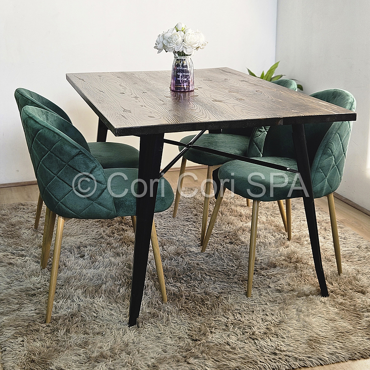 Mesa Madera Natural + 4 Sillas Bread Wood 2