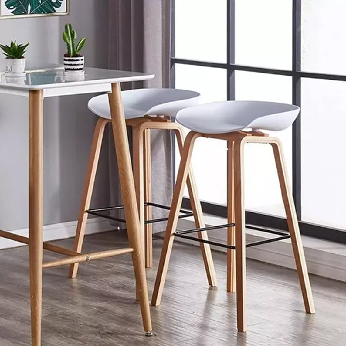 Mesa Alta Bar + 2 Taburetes Nórdicos  2