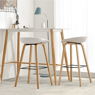 Mesa Alta Bar + 2 Taburetes Nórdicos 