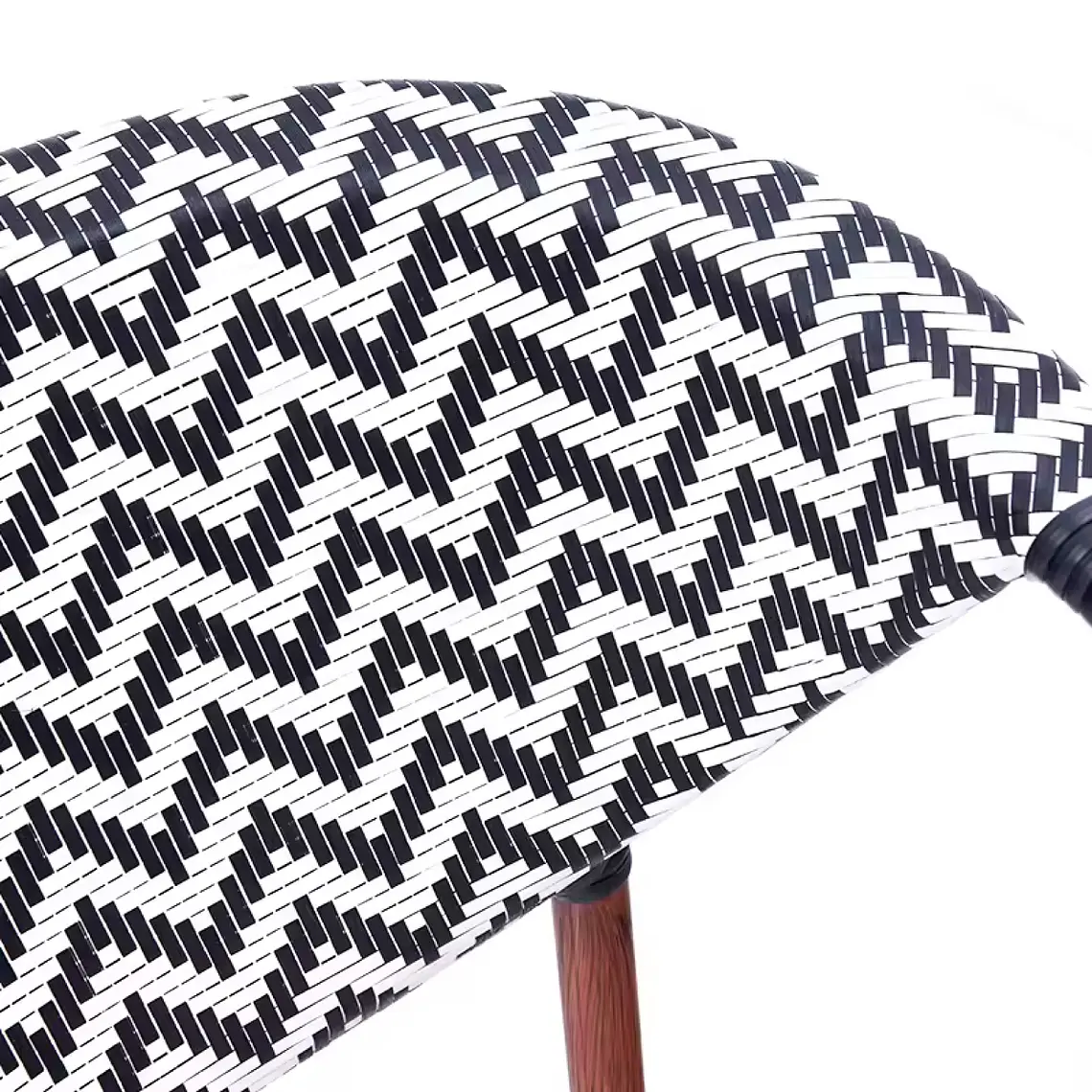 Silla Bistro Parisina Rattan con reposabrazos - Blanca con negro 5