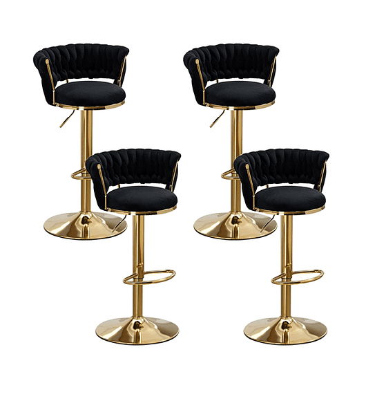 Pack 4 Taburetes Queen Velvet Gold