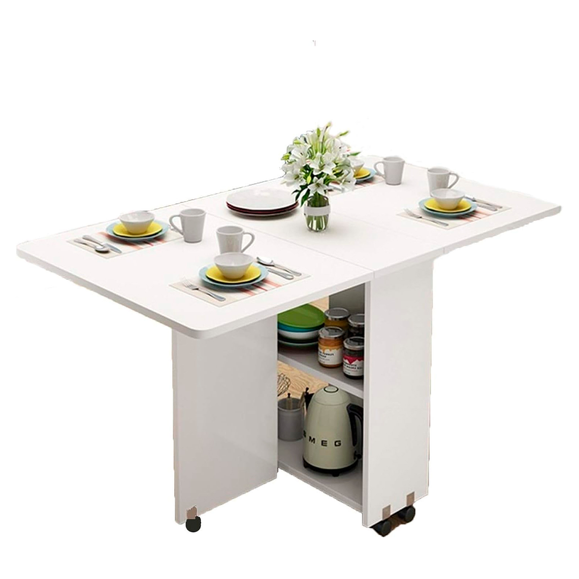 Mesa de comedor plegable extendible (140x60cm) 4