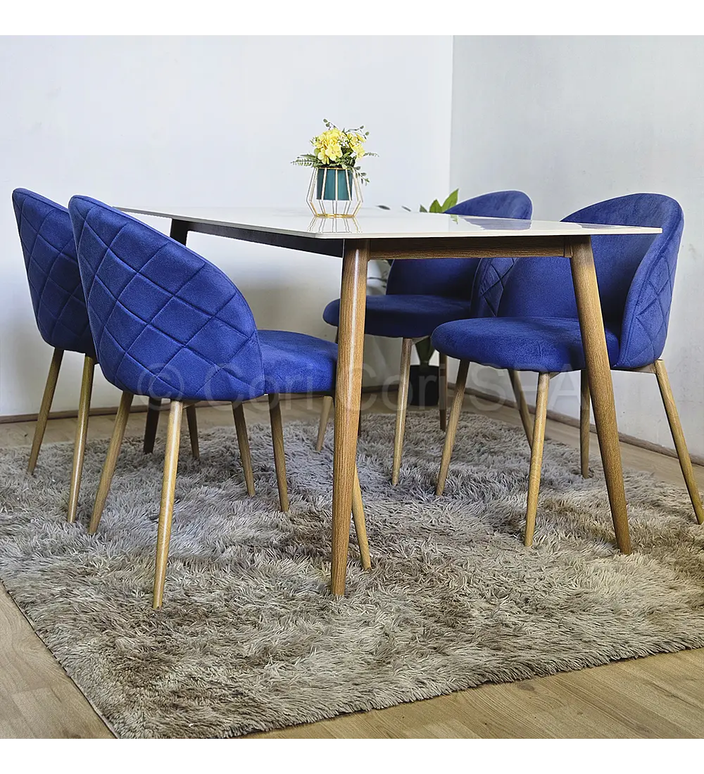 Comedor Mármol 160x90cm + 4 Sillas Bread Wood