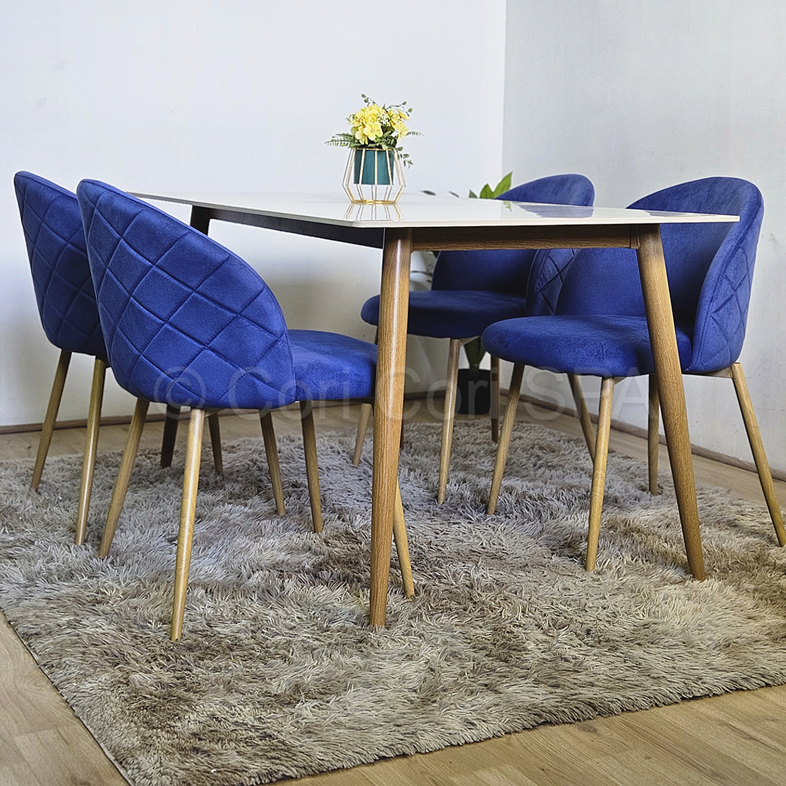 Comedor Mármol 160x90cm + 4 Sillas Bread Wood 5