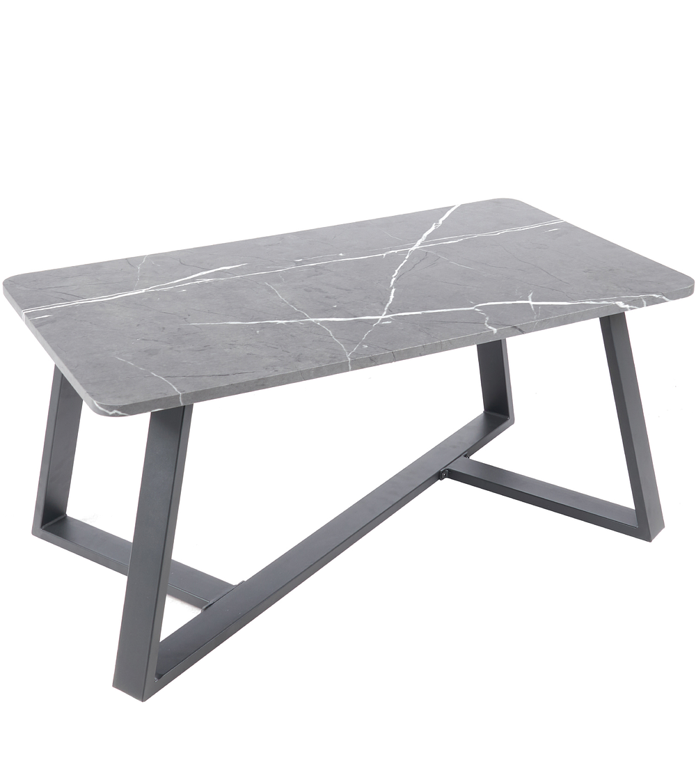 Mesa de centro de MDF con efecto mármol Gris 