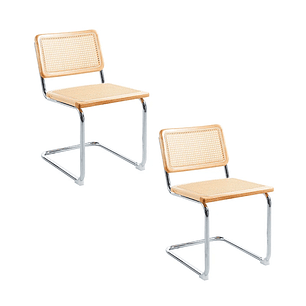 Pack 2 Sillas Breuer Madera y Rattan 