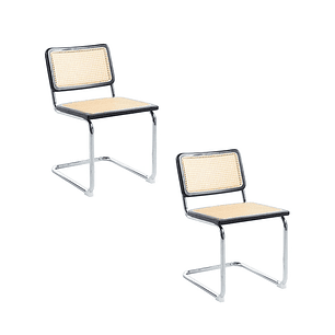Pack 2 Sillas Breuer Madera y Rattan 