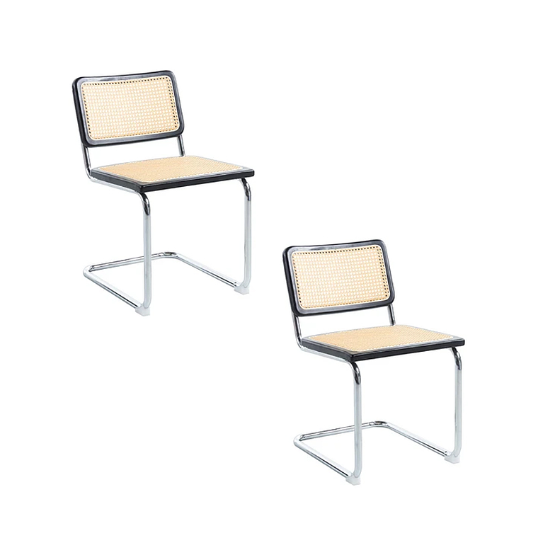 Pack 2 Sillas Breuer Madera y Rattan  1