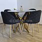 Comedor Warwick Gold 100cm + 4 Sillas Bread Wood - Miniatura 7