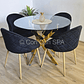 Comedor Warwick Gold 100cm + 4 Sillas Bread Wood - Miniatura 3