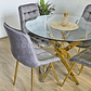 Comedor Warwick Gold 100cm + 4 Sillas Capitonne Top - Miniatura 6