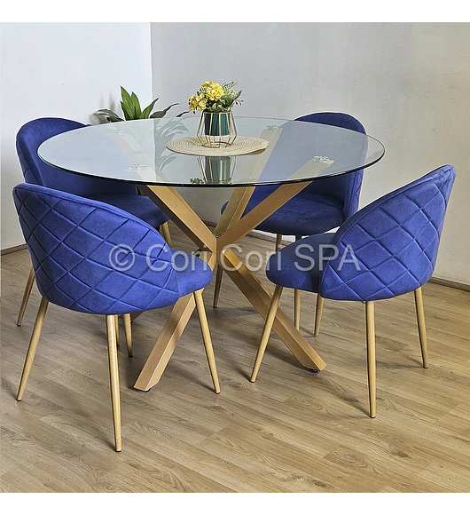 Comedor Mesa Warwick 120cm + 4 Sillas Bread Wood 