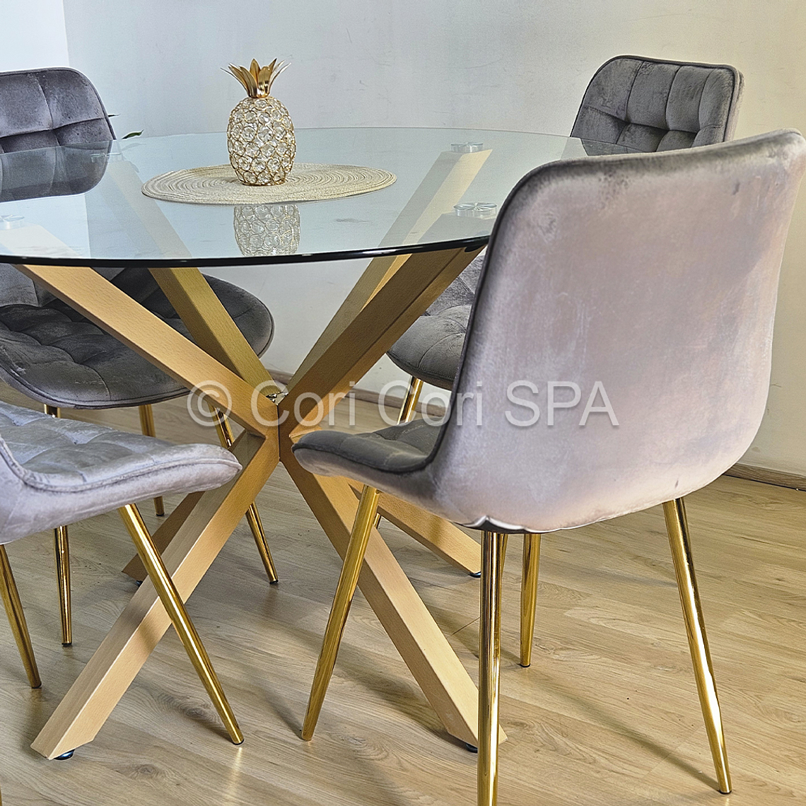 Comedor Warwick 100cm + 4 Sillas Capitonne Top 5