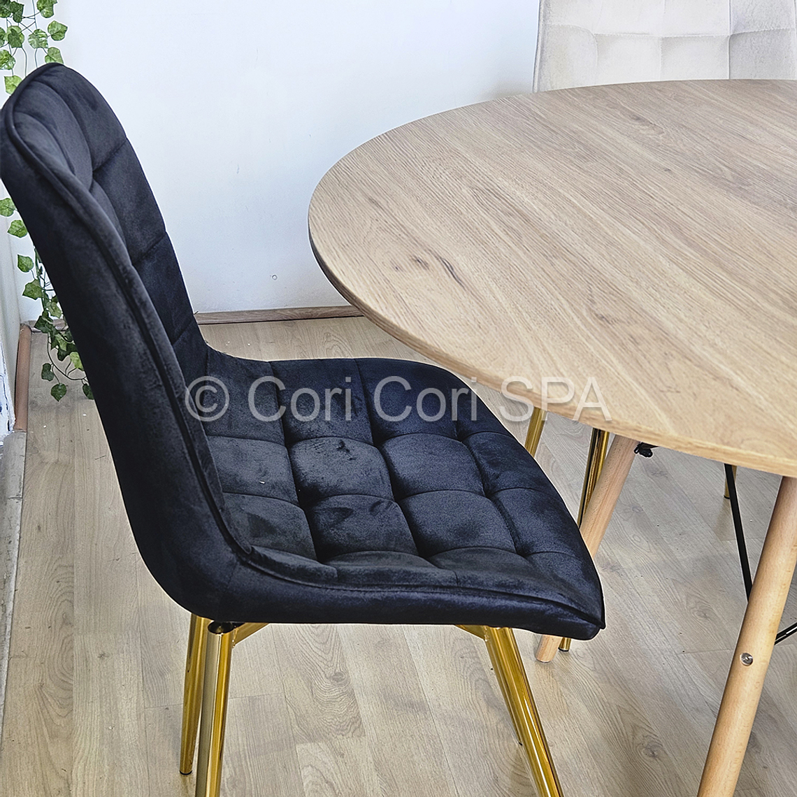 Comedor Mesa Wood 120cm + 4 Sillas Capitonne Top 2