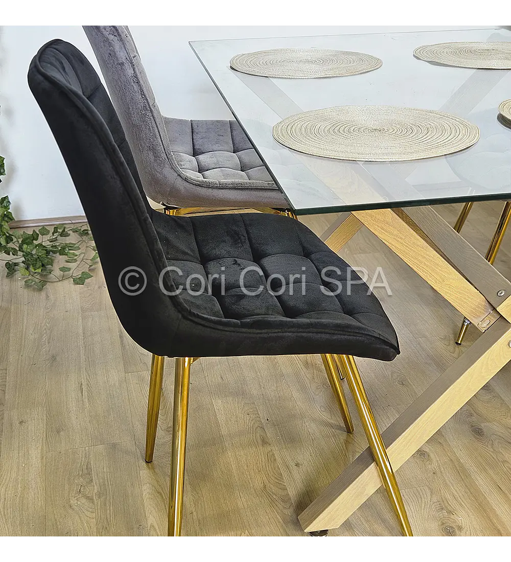 Comedor Medlock 130 x 80cm + 4 Sillas Capitonne Top