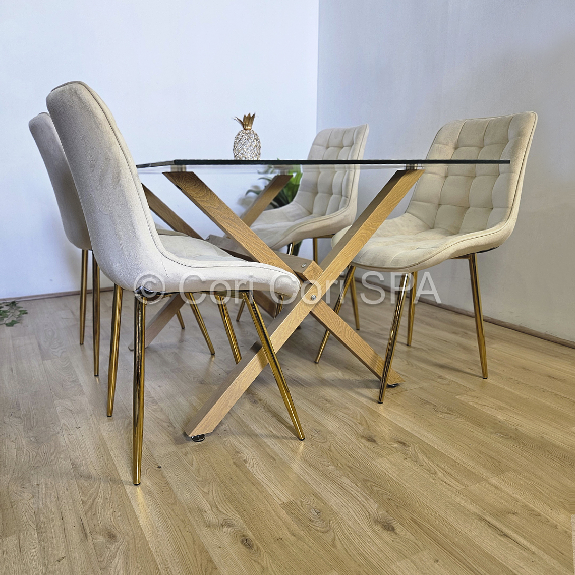 Comedor Medlock 130 x 80cm + 4 Sillas Capitonne Top 5