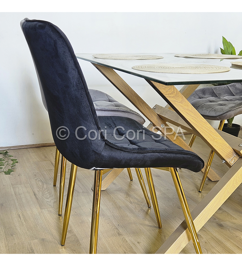 Comedor Medlock 130 x 80cm + 4 Sillas Capitonne Top