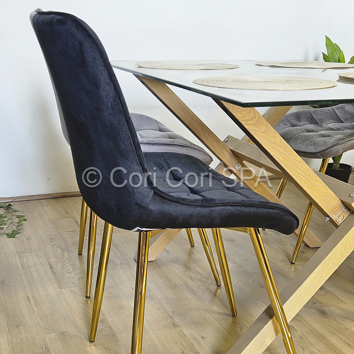 Comedor Medlock 130 x 80cm + 4 Sillas Capitonne Top 6