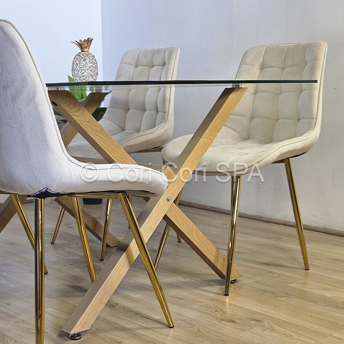 Comedor Medlock 130 x 80cm + 4 Sillas Capitonne Top 7