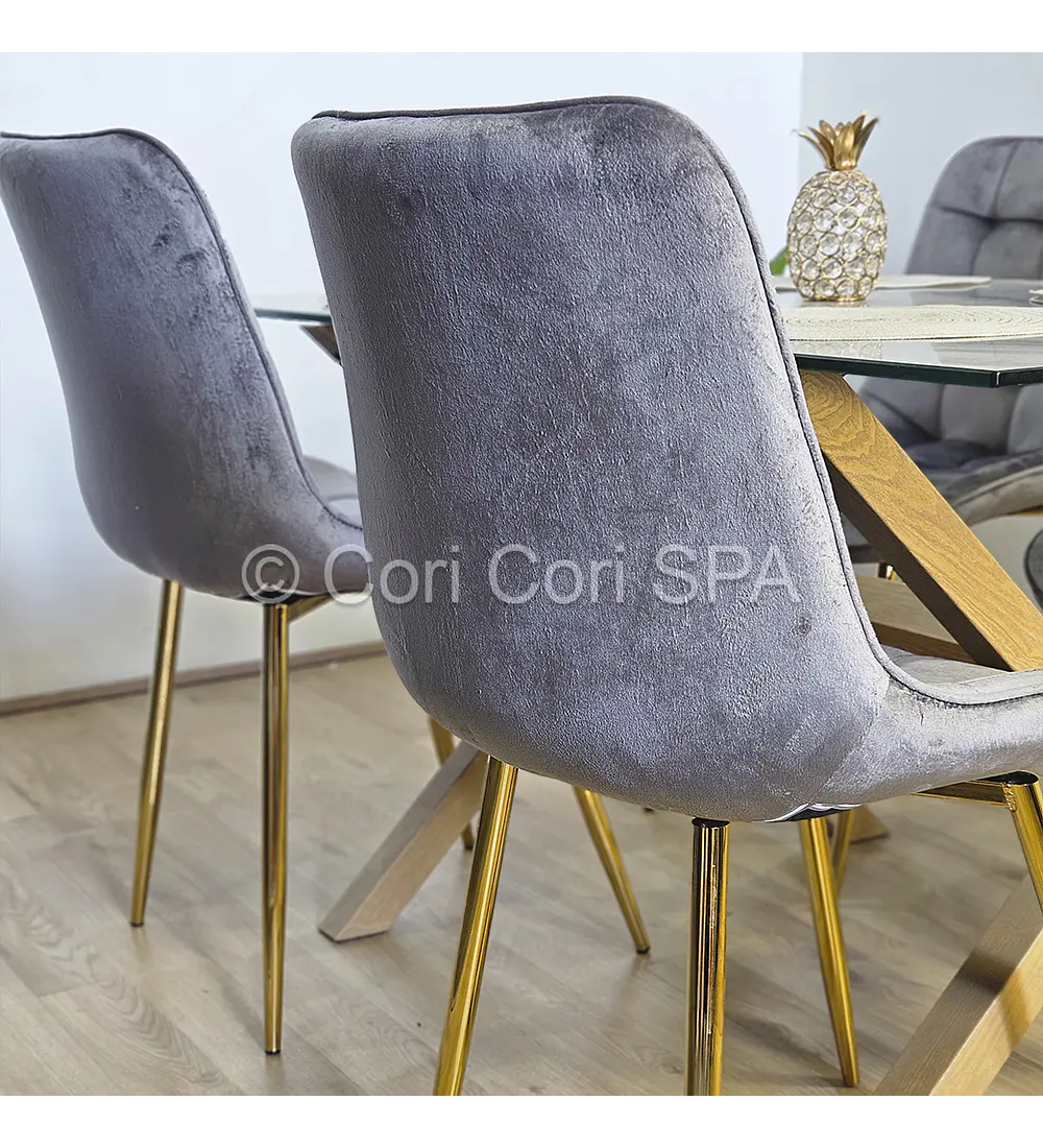 Comedor Medlock 130 x 80cm + 4 Sillas Capitonne Top